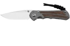 Chris Reeve Small Inkosi SIN-1118 CPM MagnaCut Drop Point, Glass Blasted Titanium, Natural Canvas Micarta Inlay, Navaja